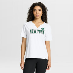 New York Jets Women's Redzone Slub Boxy T-Shirt White