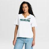 Philadelphia Eagles Women's Redzone Slub Boxy T-Shirt White