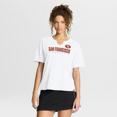 San Francisco 49ers Women's Redzone Slub Boxy T-Shirt White
