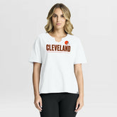 Cleveland Browns Women's Redzone Slub Boxy T-Shirt White