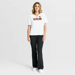 Cleveland Browns Women's Redzone Slub Boxy T-Shirt White