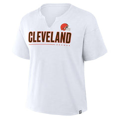 Cleveland Browns Women's Redzone Slub Boxy T-Shirt White