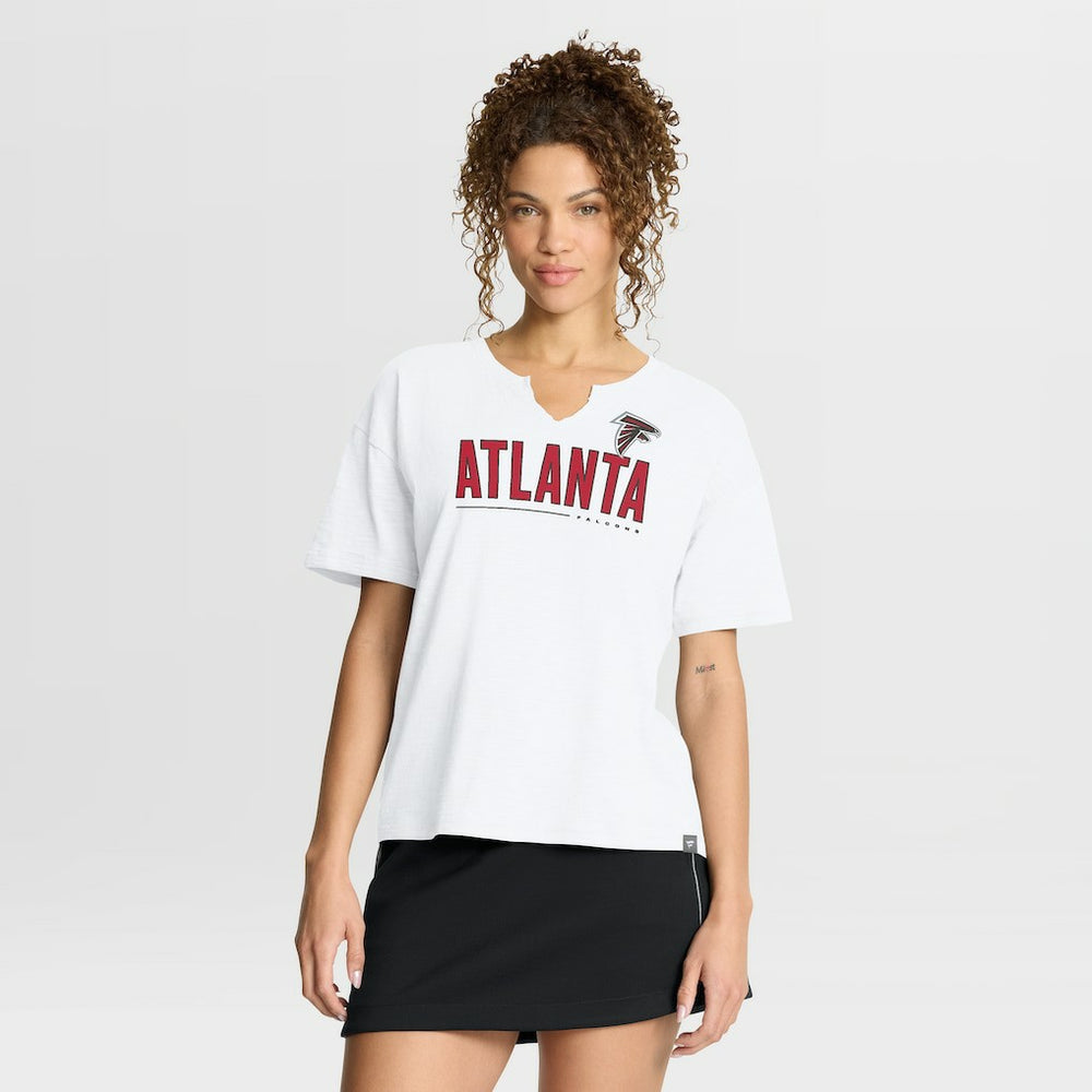 Atlanta Falcons Women's Redzone Slub Boxy T-Shirt White