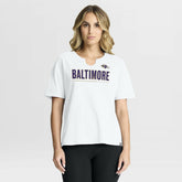 Baltimore Ravens Women's Redzone Slub Boxy T-Shirt White