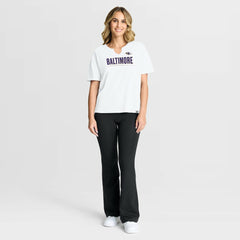 Baltimore Ravens Women's Redzone Slub Boxy T-Shirt White