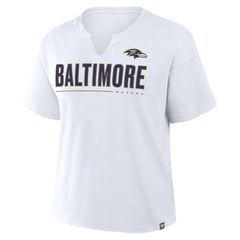 Baltimore Ravens Women's Redzone Slub Boxy T-Shirt White