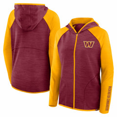 Washington Commanders Women's Redzone End Around Pass Raglan Full-Zip Hoodie Burgundy/Gold