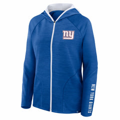 New York Giants Women's Redzone End Around Pass Raglan Full-Zip Hoodie Royal