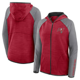 Tampa Bay Buccaneers Women's Redzone End Around Pass Raglan Full-Zip Hoodie Red/Pewter