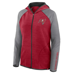 Tampa Bay Buccaneers Women's Redzone End Around Pass Raglan Full-Zip Hoodie Red/Pewter