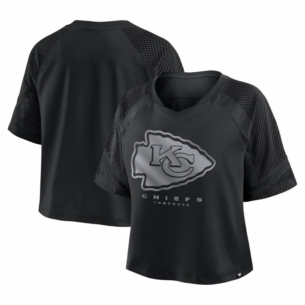 NFL Kansas City Chiefs Women's Oversized Raglan V-Neck Blackout Fashion Jersey cheap