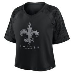 NFL New Orleans Saints Women's Oversized Raglan V-Neck Blackout Fashion Jersey sale