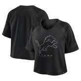 NFL Detroit Lions Women's Oversized Raglan V-Neck Blackout Fashion Jersey on sale