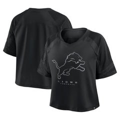 NFL Detroit Lions Women's Oversized Raglan V-Neck Blackout Fashion Jersey on sale