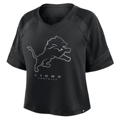 NFL Detroit Lions Women's Oversized Raglan V-Neck Blackout Fashion Jersey on sale