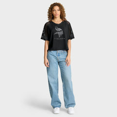 NFL Minnesota Vikings Women's Oversized Raglan V-Neck Blackout Fashion Jersey discount