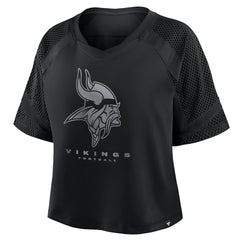 NFL Minnesota Vikings Women's Oversized Raglan V-Neck Blackout Fashion Jersey discount