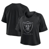 Las Vegas Raiders Women's Oversized Raglan V-Neck Blackout Fashion Jersey
