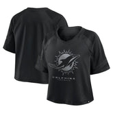 NFL Miami Dolphins Women's Oversized Raglan V-Neck Blackout Fashion Jersey online