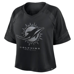 NFL Miami Dolphins Women's Oversized Raglan V-Neck Blackout Fashion Jersey online