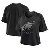 Philadelphia Eagles Women's Oversized Raglan V-Neck Blackout Fashion Jersey