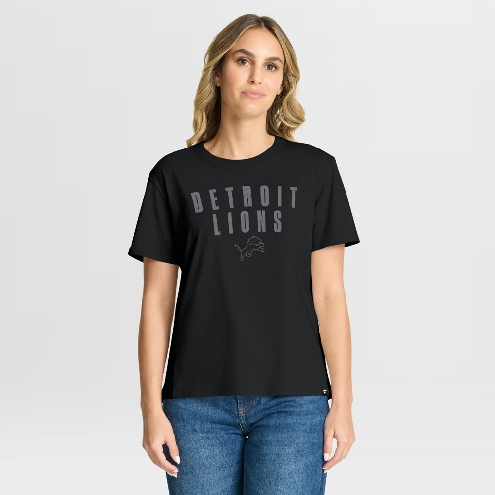 Detroit Lions Women's Blackout Kneel Down Legacy T-Shirt Black