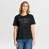 Detroit Lions Women's Blackout Kneel Down Legacy T-Shirt Black