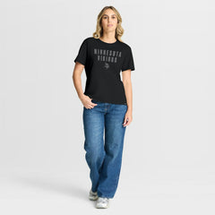 Minnesota Vikings Women's Blackout Kneel Down Legacy T-Shirt Black