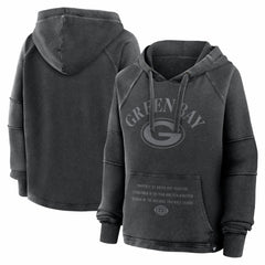 Green Bay Packers Women's Oversized Raglan Gridiron Hoodie Black