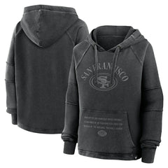 San Francisco 49ers Women's Oversized Raglan Gridiron Hoodie Black