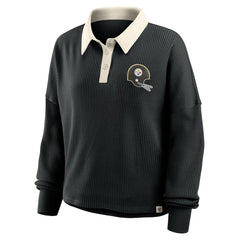 Pittsburgh Steelers Women's Oversized Hometown Premium Thermal Long Sleeve Shirt Black