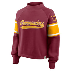 Washington Commanders Oversized Hometown Toss Sweep Mock Neck Pullover Burgundy