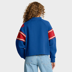 Buffalo Bills Oversized Hometown Toss Sweep Mock Neck Pullover Royal