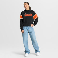 Cincinnati Bengals Oversized Hometown Toss Sweep Mock Neck Pullover Black