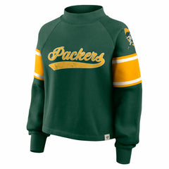 Green Bay Packers Oversized Hometown Toss Sweep Mock Neck Pullover Green