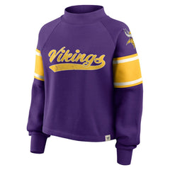 Minnesota Vikings Oversized Hometown Toss Sweep Mock Neck Pullover Purple