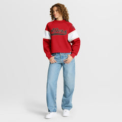 San Francisco 49ers Oversized Hometown Toss Sweep Mock Neck Pullover Scarlet