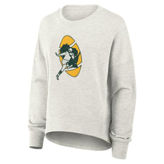 Green Bay Packers Women's Oversized Hometown Pullover Sweatshirt Heather Gray