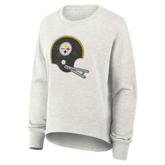 Pittsburgh Steelers Women's Oversized Hometown Pullover Sweatshirt Heather Gray