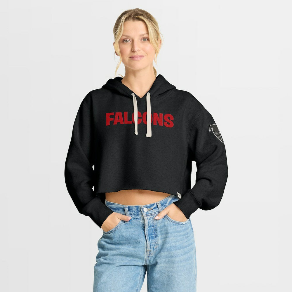 Atlanta Falcons Women's Oversized Hometown Heritage Cropped Hoodie Black