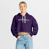 Baltimore Ravens Women's Oversized Hometown Heritage Cropped Hoodie Purple