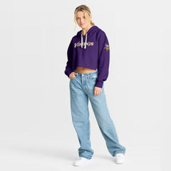 Minnesota Vikings Women's Oversized Hometown Heritage Cropped Hoodie Purple