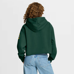 Green Bay Packers Women's Oversized Hometown Heritage Cropped Hoodie Green