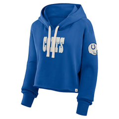 Indianapolis Colts Women's Oversized Hometown Heritage Cropped Hoodie Royal