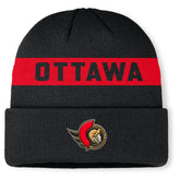 NHL Ottawa Senators Fanatics Authentic Pro Rink Cuffed Knit Hat - Black