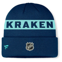 NHL Seattle Kraken Fanatics Authentic Pro Rink Cuffed Knit Hat - Deep Sea Blue