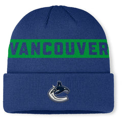 NHL Vancouver Canucks Fanatics Authentic Pro Rink Cuffed Knit Hat - Blue