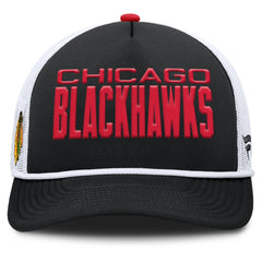 NHL Chicago Blackhawks Fanatics Authentic Pro Rink A-Frame Adjustable Hat - Black/White