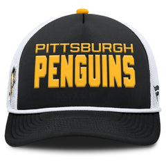 NHL Pittsburgh Penguins Fanatics Authentic Pro Rink A-Frame Adjustable Hat - Black/White