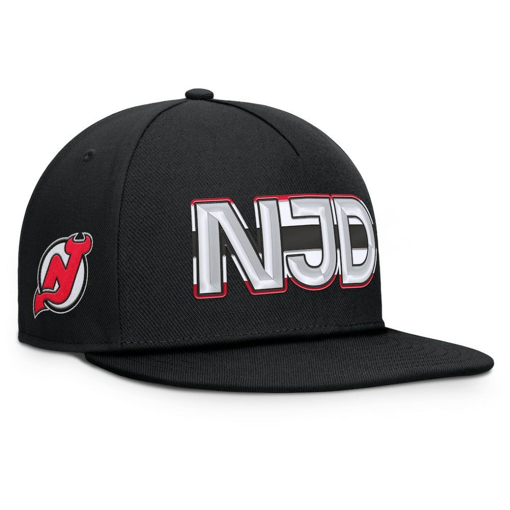 NHL New Jersey Devils Fanatics Authentic Pro Rink Team Code Snapback Hat - Black